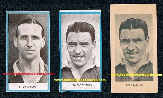 1948 -50 Chelsea 3 Phillips Sports tobacco cards Tommy Lawton & Bobby Campbell x2