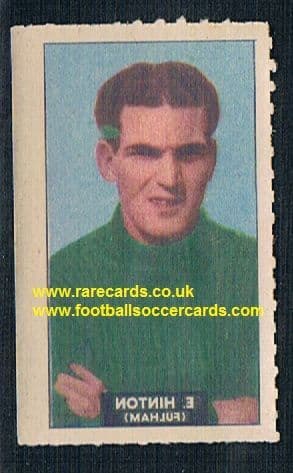 1948 Barratt WHC transfer decal Ted Hinton Millwall Fulham