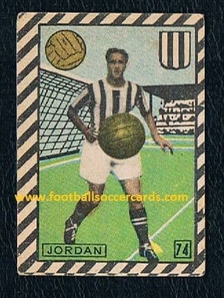 1948 Bill Jordan #74 SPURS & JUVENTUS Cicogna Tuttocalcio card