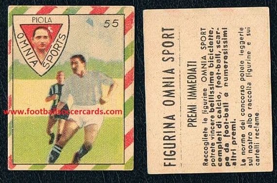1948 Cicogna Omnia Sports Piola #55 card, light faults