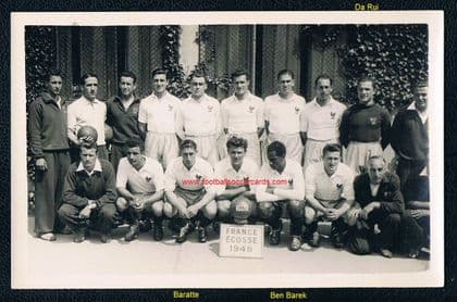 1948 France v Scotland official match photocard Da Rui & Baratte Ben Barek ECONOMY BUY