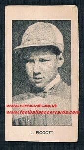 1948 Phillips Lester Piggott aged 13 ROOKIE CARD greatest ever legend flat race jockey 5000 wins!