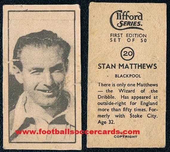 1948 Stan Matthews #20 his age on this card dates it Blackpool Clifford 1st series - SOLD £250