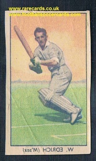 1949 Barratt Napro transfer decal Bill Edrich Middx CCC cricket