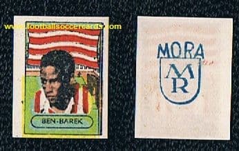 1949 Ben Barek unused Mora trade card sticker from Spain