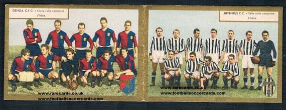 1949 CFC Genoa 1893 & Juventus folding card