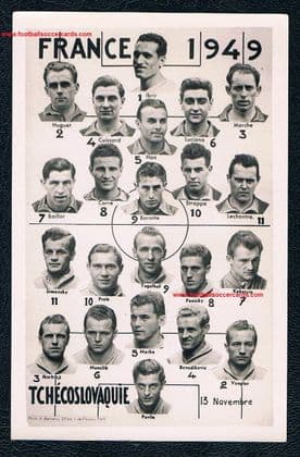 1949 Emil Pazicky GOLDEN BOOT ROOKIE CARD Czechoslovakia Jean Baratte France 13 November 1949 faults