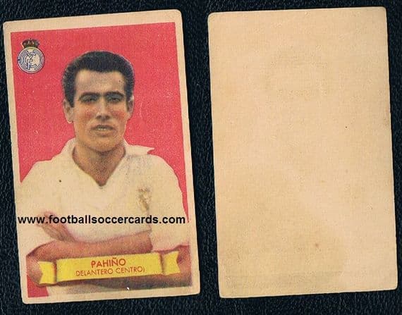 1949 Pahino real Madrid original Bruguera Futbol card