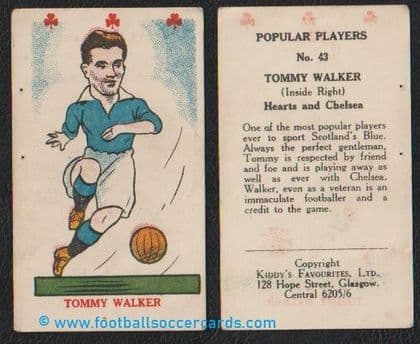 1949 Tommy Walker Hearts Chelsea Kiddy's Favourites ATG HOF card#43