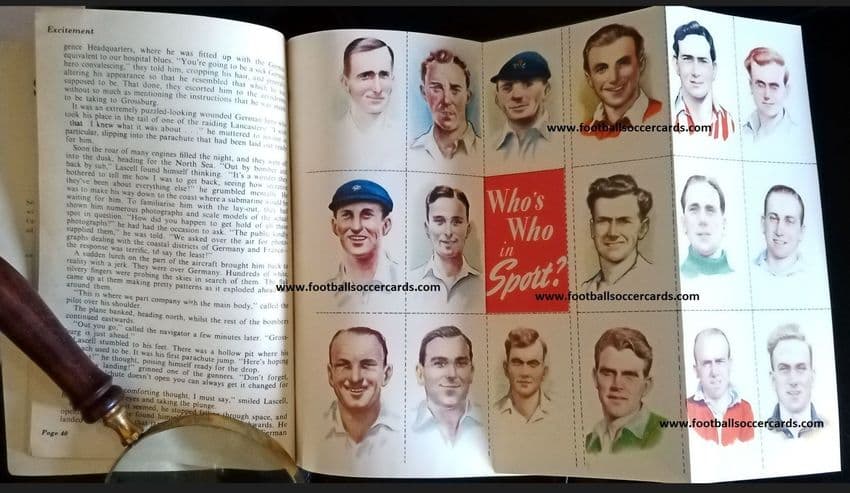 1949 Uncut Sheet! *STAR ITEM* Finney, Matthews, Wright Cricketers etc EXCITEMENT #1 Roland Davies