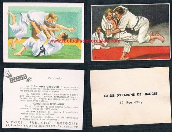 1950 1960 a pair of Judo trade cards from France