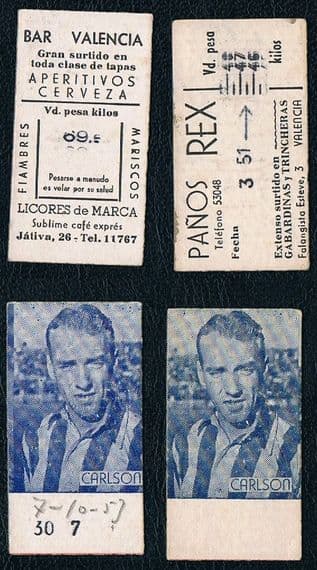 1950 51 Sweden Olmpic soccer champion Henry Garvis Carlsson Atlético Madrid 2 cards