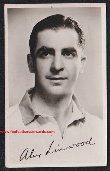 1950 Alec Linwood Boro Clyde Hibs Glasgow Evening Dispatch Autograph Club redemption card,