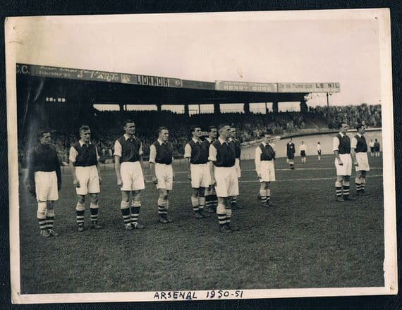 1950 Arsenal in France original press photo Bienvenue Agency Paris, Racing Club match