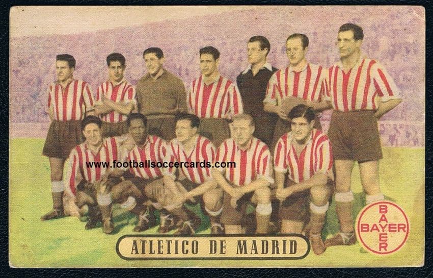 1950 Atletico Madrid with Ben Barek by Instantina Bayer Spanish original card