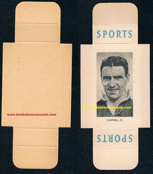 1950 Chelsea Phillips Uncut Sports slide tobacco card Bobby Campbell