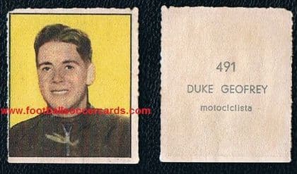 1950 Geoff Duke rookie Albosport Di Dasco Italy v.rare Moto GP rookie card