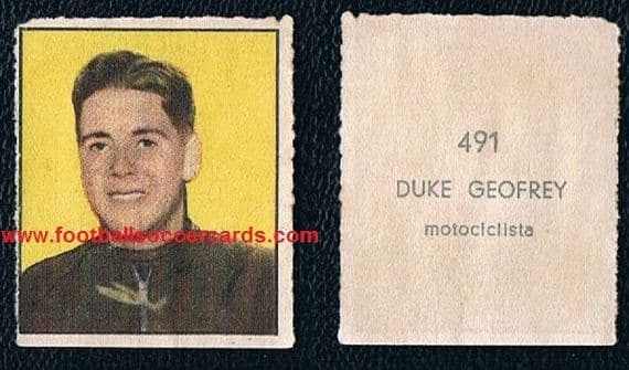 1950 Geoff Duke rookie Albosport Di Dasco Italy v.rare Moto GP rookie card