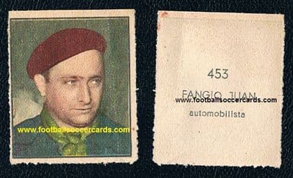 1950 Juan Fangio ROOKIE 453 Albosport Didasco Italian unused
