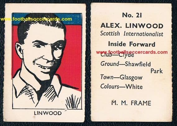 1950 MM Frame Alex Alec Linwood Middlesbrough Clyde HIBS Morton MM Frame Sports Stars