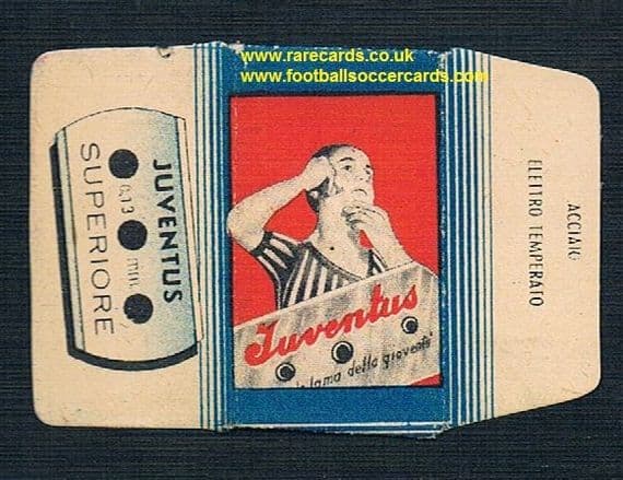 1950's Juventus razor blade wrapper and original blade