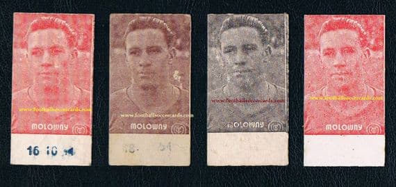1950 's Real Madrid Molowny 4 different weight cards made in 1950 various backs