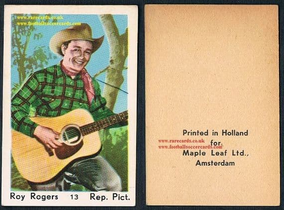1950s Maple Leaf gum card Roy Rogers