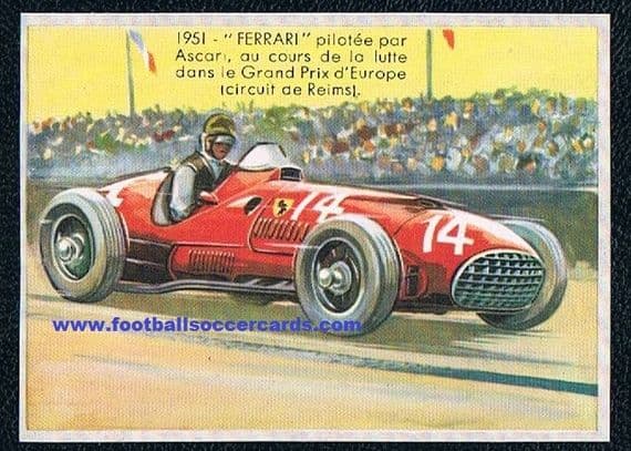 1950s unknown issuer card of Ascari in 1951 French or Belgian origins