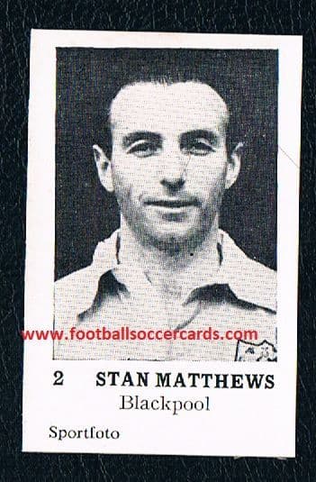 1951 -53Sportfoto Stanley Matthews 2 trade card Blackpool