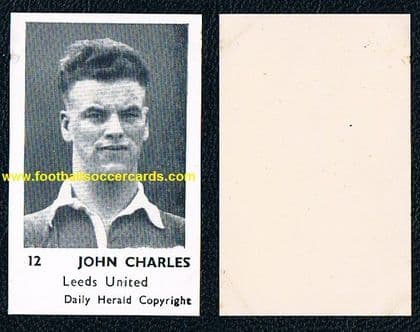 1951 John Charles rookie card Daily Herald series 1, type 1 variety black