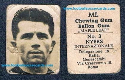 1951 MAPLE LEAF Ballon Gum Istvan NYERS Inter card