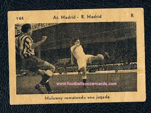 1951 Molowny on a KROMEL card Real v Atletico Madrid action card 144