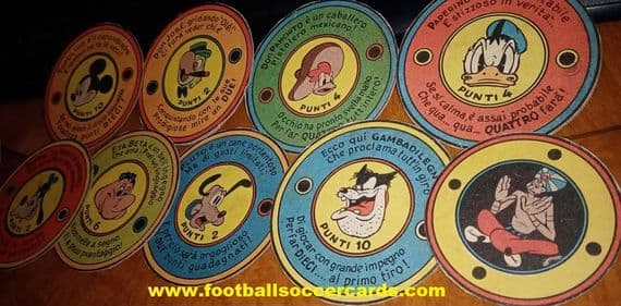 1951 Mook Donald Duck Goofy Pluto Mickey Mouse & other Disney greats on 11 Italian game cards
