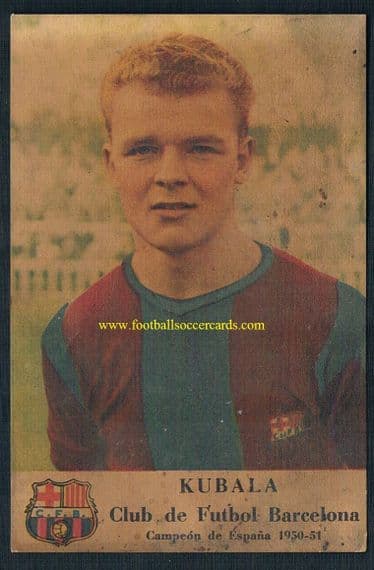 1951 rookie Kubala Castellblanch card advertising competition ending March 52, earliest Kubala?