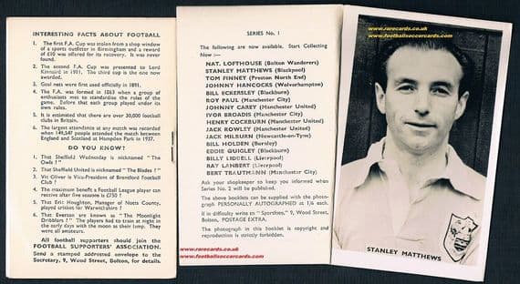 1951 Sportfoto folder card Matthews