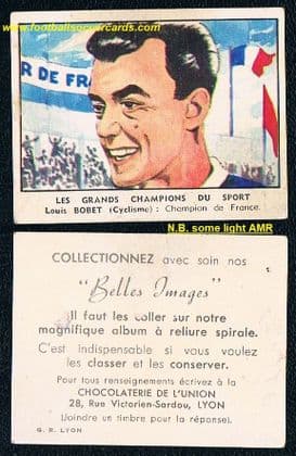 1951 Union Louison Bobet rookie card Tour de France x3 World Champ cyclist