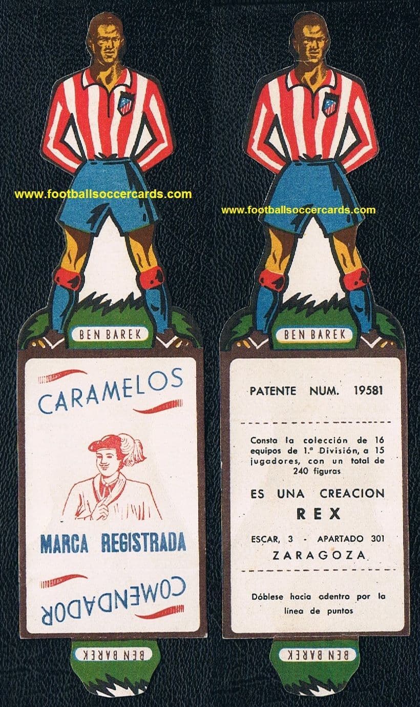 1952 Ben Barek REX CARAMELOS card Atletico Madrid