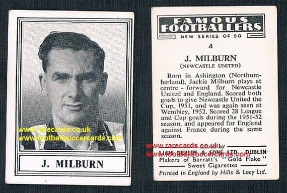 1952 Liam Devlin Ireland NEW SERIES Jackie Milburn 4 Newcastle United