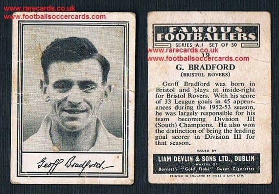 1952 Liam Devlin Ireland Series A1 #19 Geoff Bradford Bristol Rovers