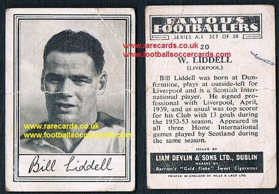 1952 Liam Devlin Ireland Series A1 #20 Billy Liddell of Liverpool
