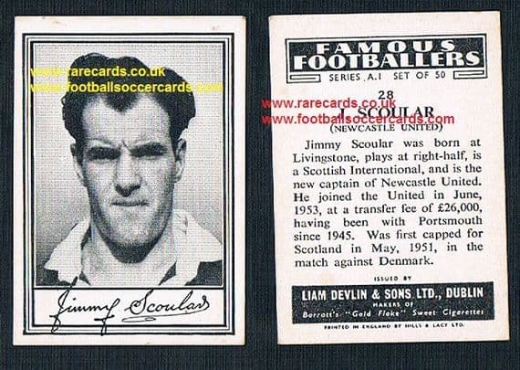 1952 Liam Devlin Ireland Series A1 #28 Jimmy Scoular Newcastle United