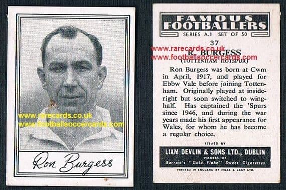 1952 Liam Devlin Ireland Series A1 #37 Ron Burgess Spurs