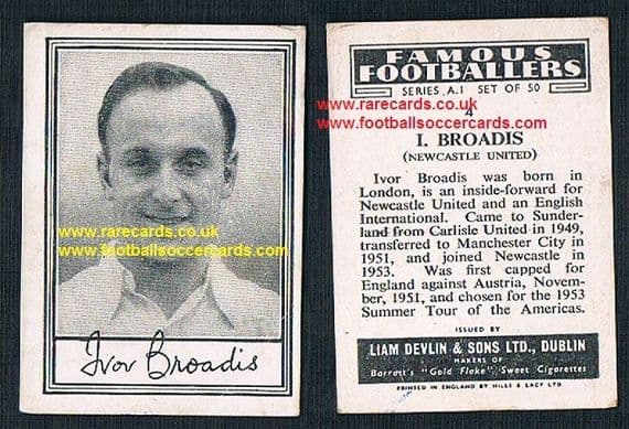 1952 Liam Devlin Ireland Series A1 #4 Ivor Broadis Newcastle United