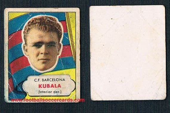 1952 rookie Kubala Barca - unused - Bruguera "Ases de Futbol" 52 rarity