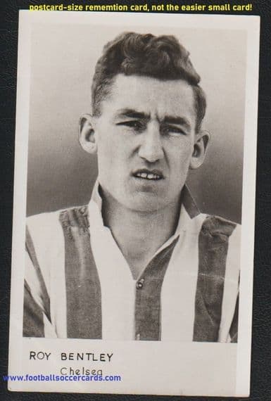 1952 Roy Bentley CHELSEA rare redemption cabinet card by Sportfoto, not the easier small card