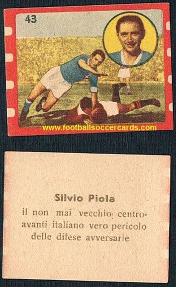 1952 Silvio Piola #43 Novarra by Cicogna, from the Tutto Sport collection of that year, superb