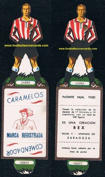 1952 Telmo Zarra REX CARAMELOS card Athletic Bilbao die cut card from Spain