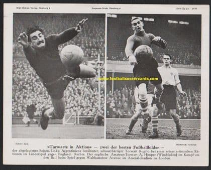 1952 Walthamstow Avenue FC v Wimbledon, with Hooper the Dons goalie, & Argentina
