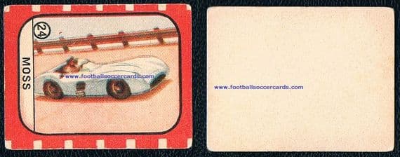 1953 -54 Sterling Moss ROOKIE card *EARLIER* Cicogna type! jaguar C, 24hr 1952 car, see all pix