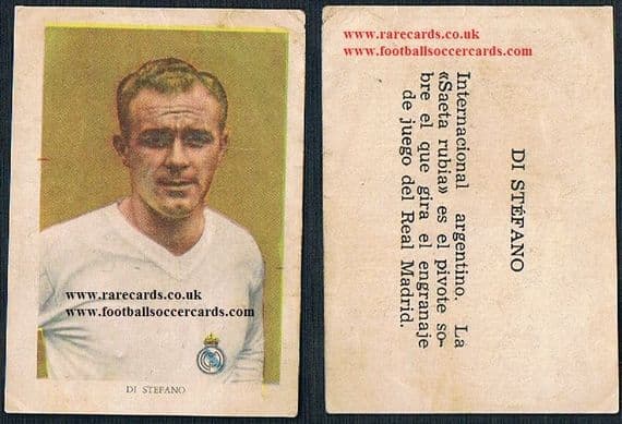 1953 -57 Di Stefano Spanish card possibly ny Hispano Americano